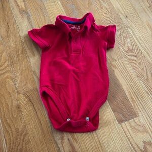 Red Short Sleeve Body Suit (Size 3-6 Months)